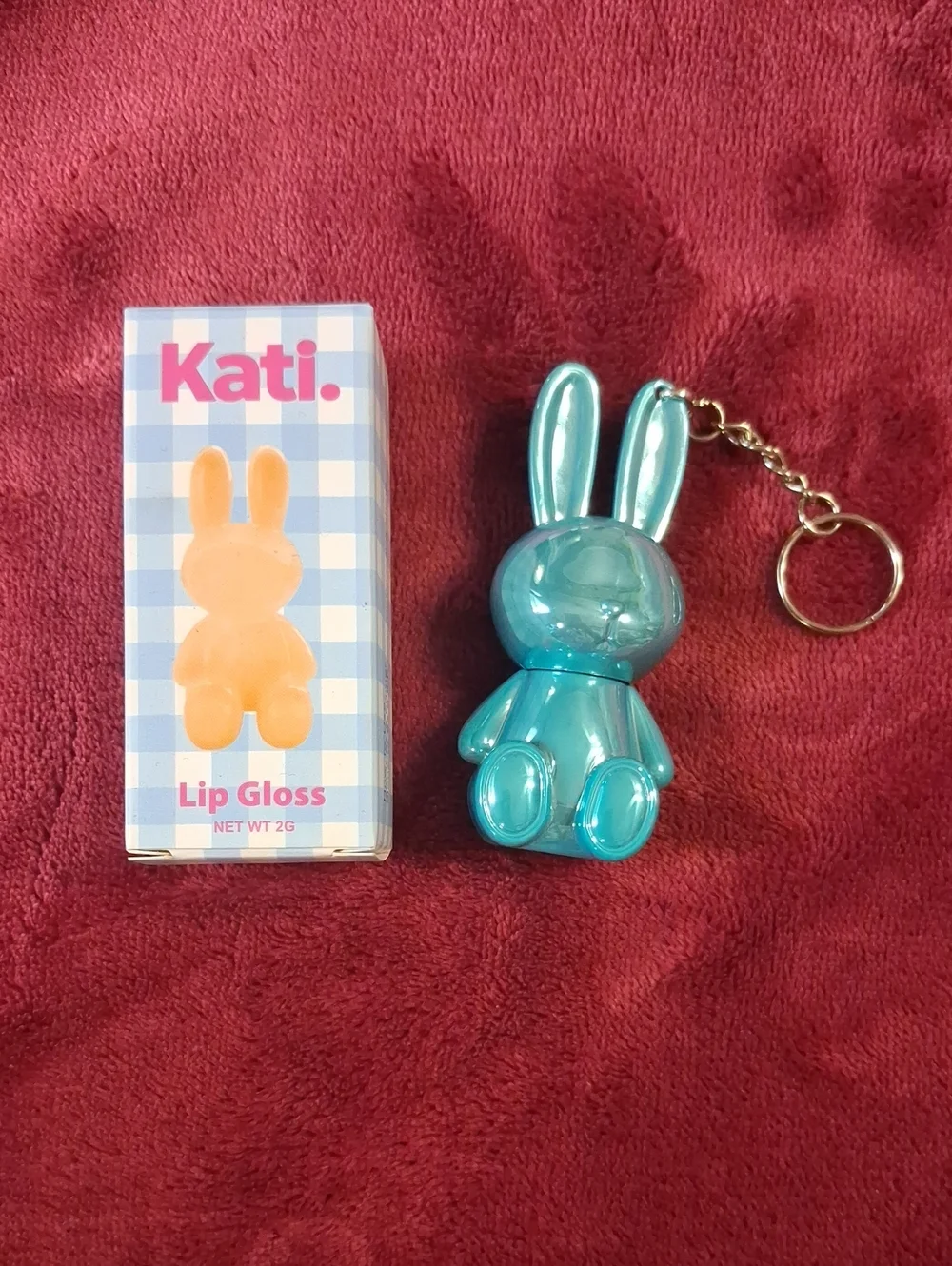 Kati Bunny Lip Gloss Keychain - Teal